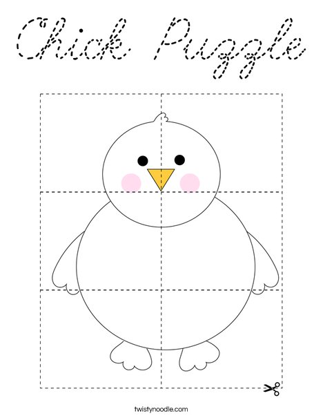 Chick Puzzle Coloring Page