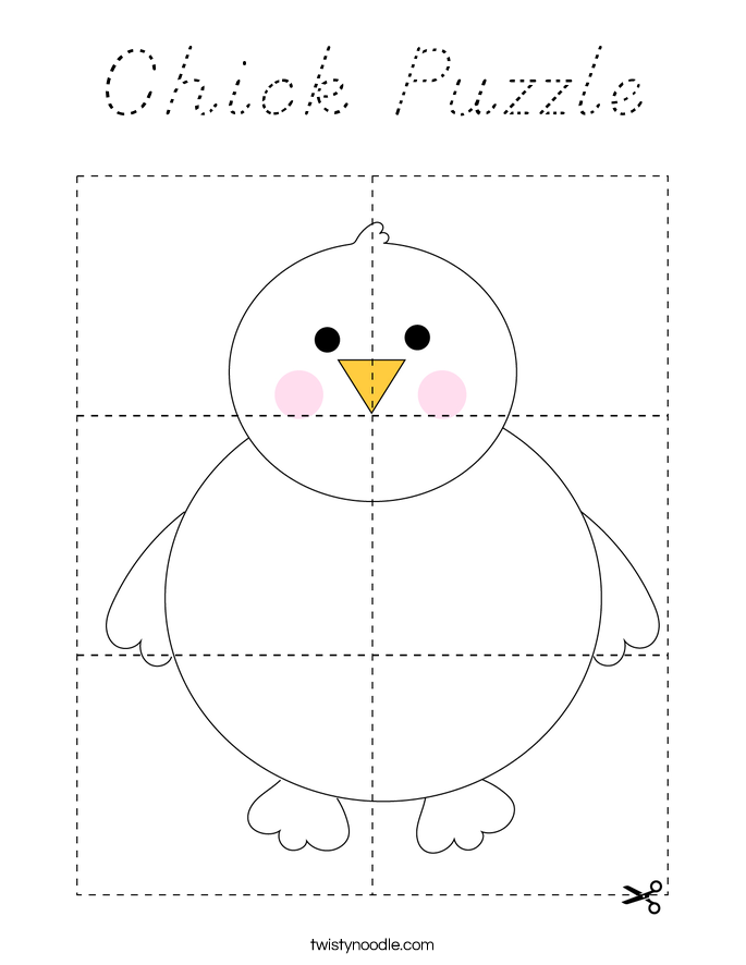Chick Puzzle Coloring Page