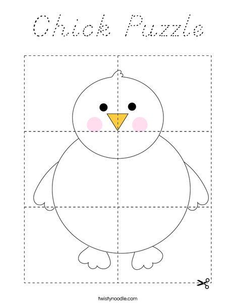 Chick Puzzle Coloring Page