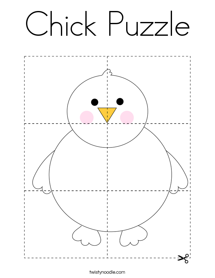 Chick Puzzle Coloring Page