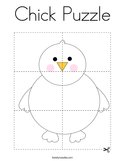 Chick Puzzle Coloring Page