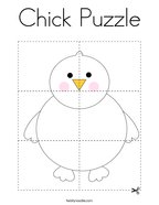 Chick Puzzle Coloring Page