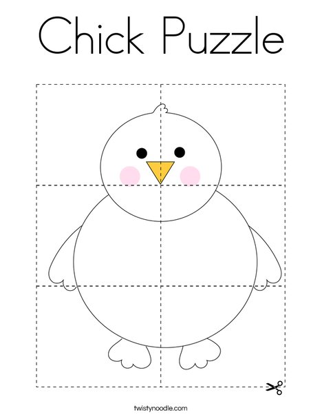 Chick Puzzle Coloring Page