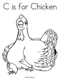 C is for Chicken Coloring Page