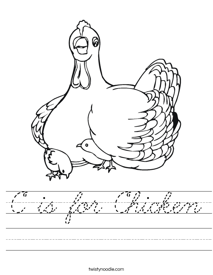 C is for Chicken Worksheet
