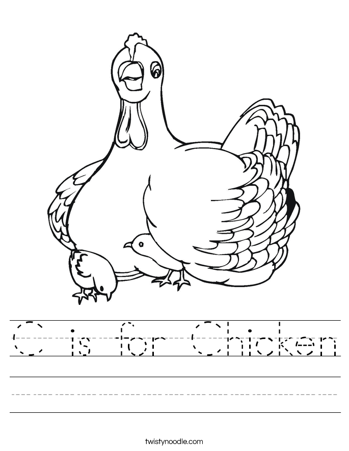 C is for Chicken Worksheet