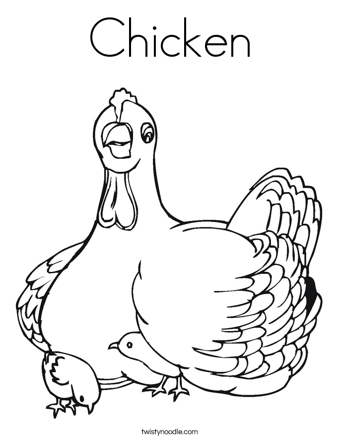 Chicken Coloring Page