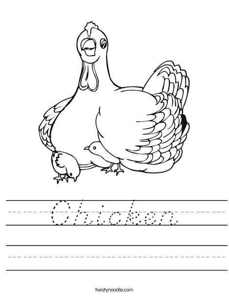 Chicken with Chicks Worksheet