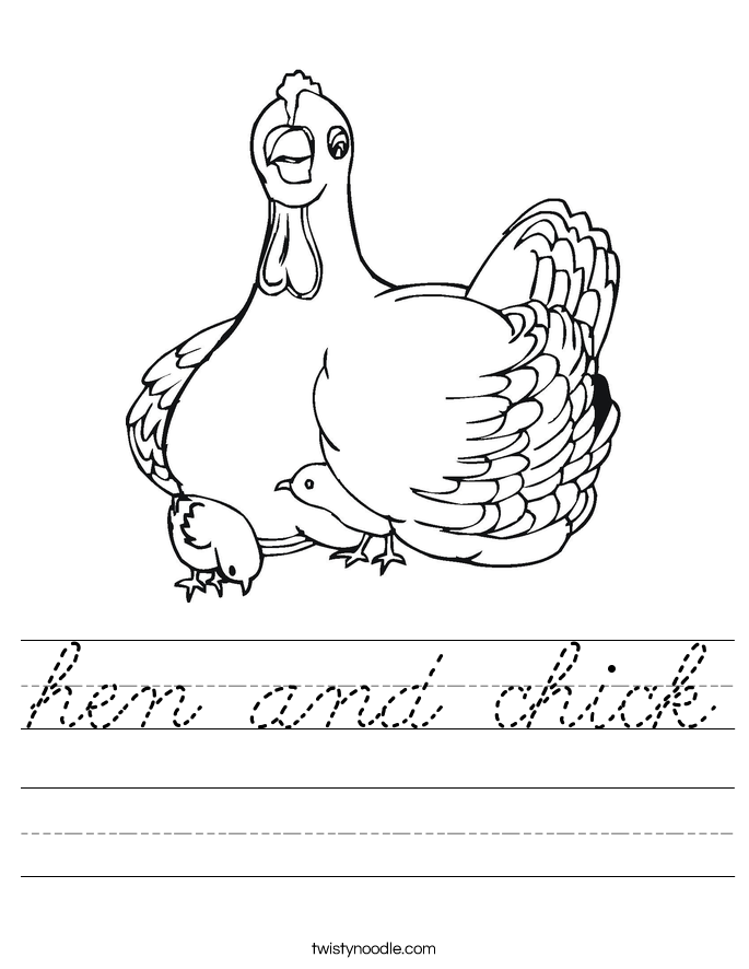 hen and chick Worksheet