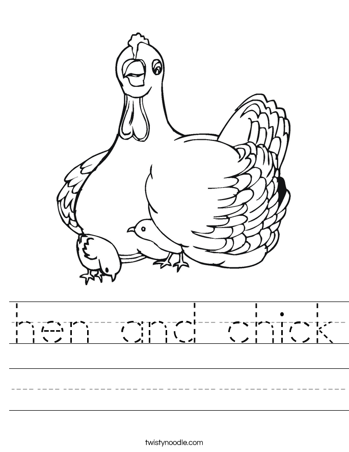 hen and chick Worksheet