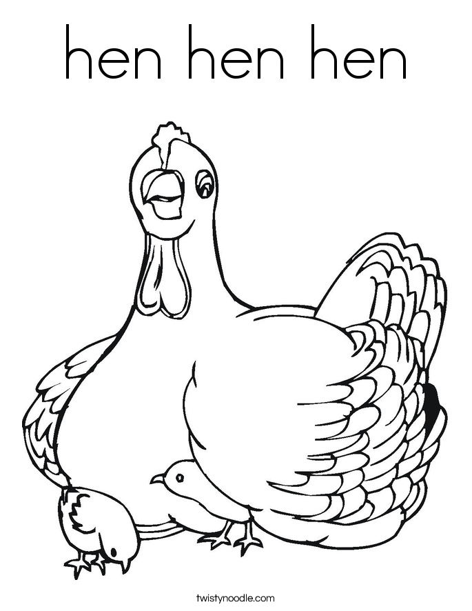 hen hen hen Coloring Page