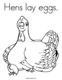 Hens lay eggs Coloring Page