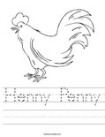 Henny Penny Worksheet