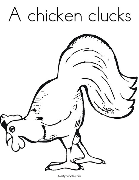 Chicken Pecking Coloring Page
