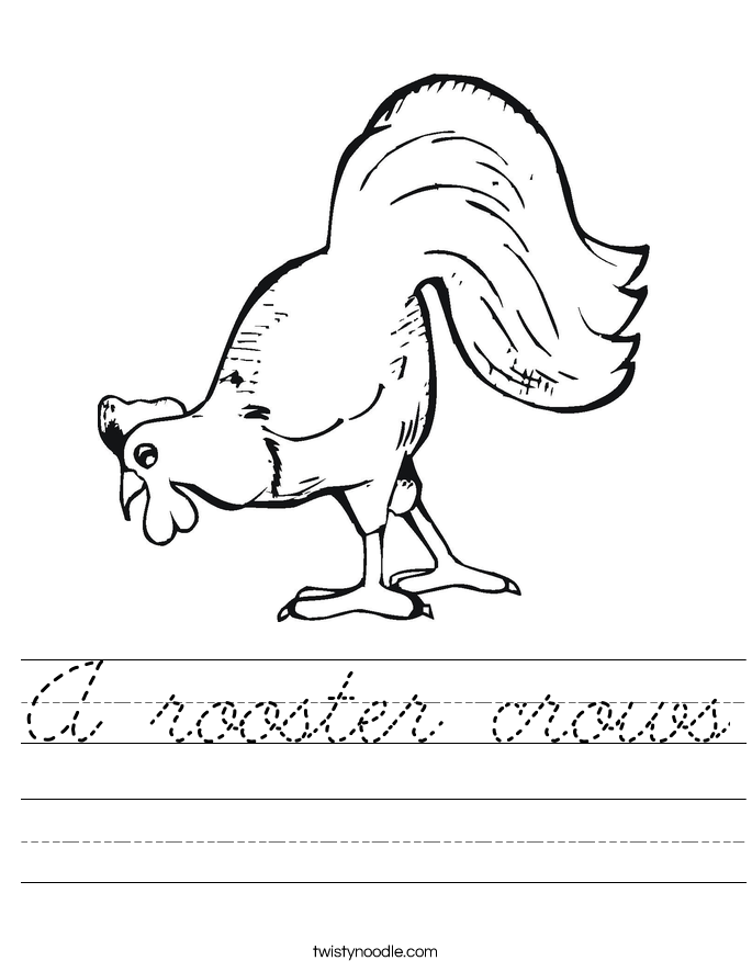 A rooster crows Worksheet