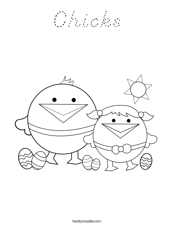 Chicks Coloring Page
