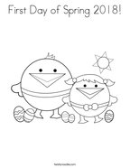 First Day Of Spring 2018 Coloring Page