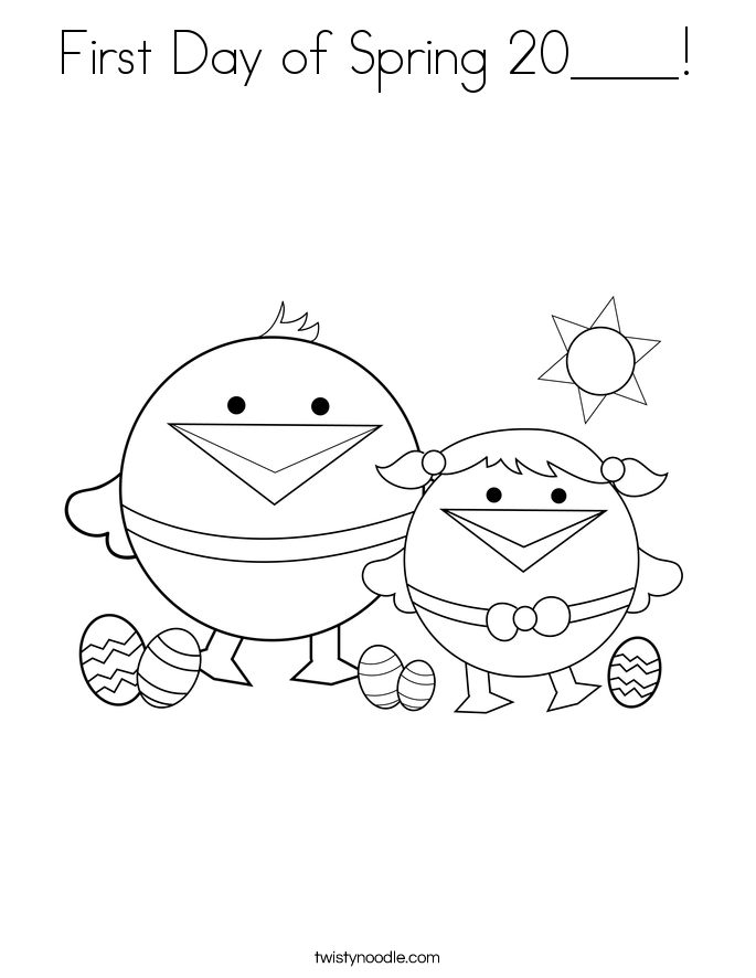 First Day of Spring 20____! Coloring Page