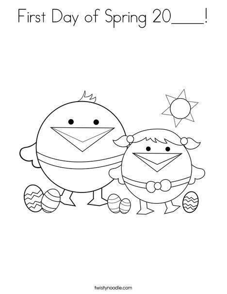 First Day of Spring Coloring Page