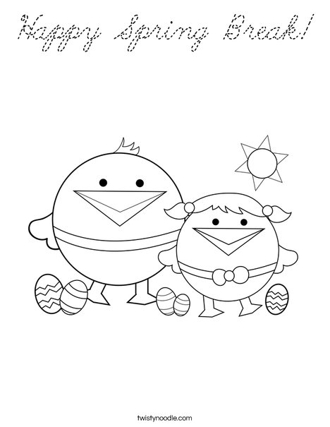 First Day of Spring Coloring Page