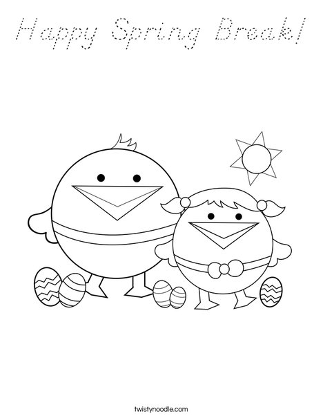 First Day of Spring Coloring Page