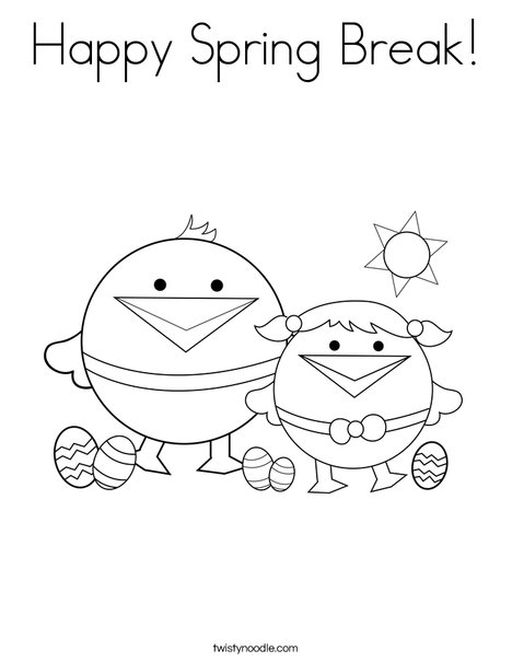 First Day of Spring Coloring Page