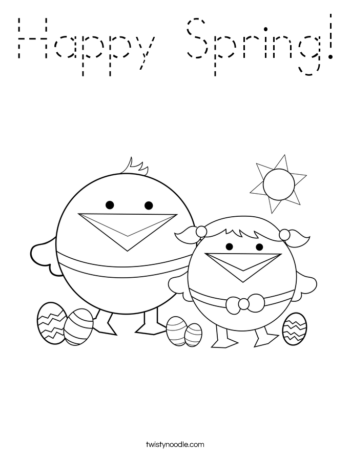 Happy Spring! Coloring Page