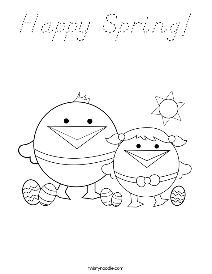 Happy Spring! Coloring Page