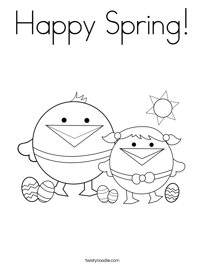 Happy Spring! Coloring Page