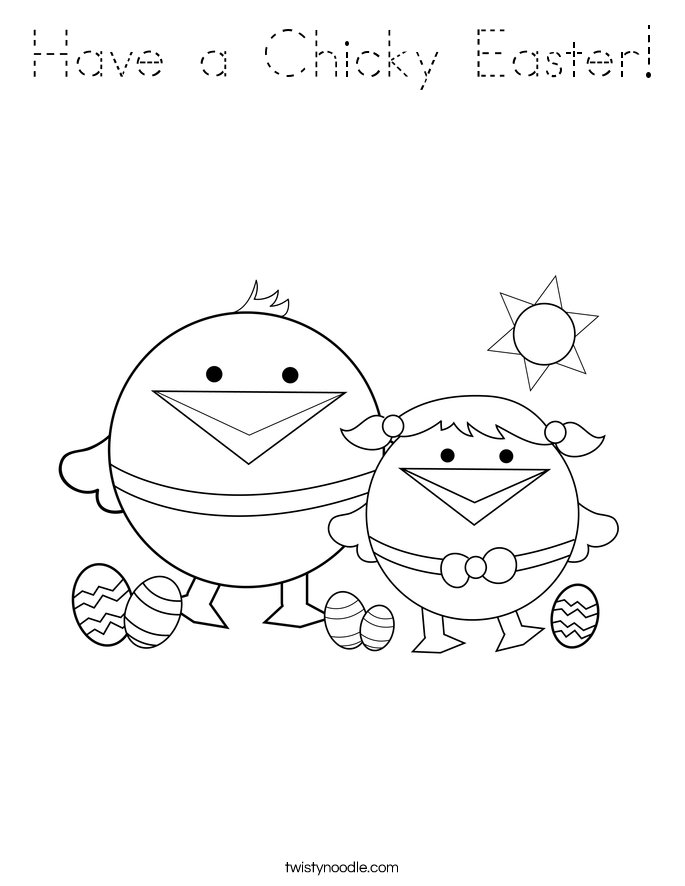 Have a Chicky Easter! Coloring Page