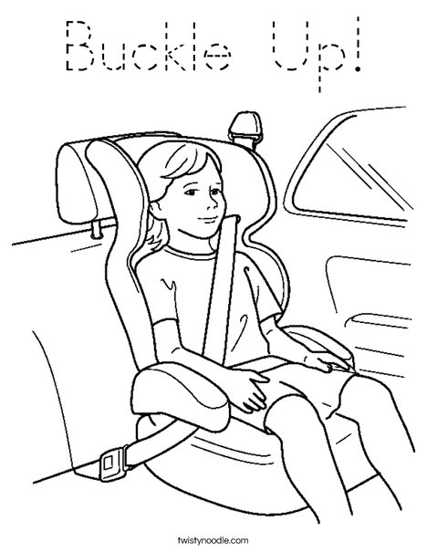 Buckle Up Coloring Page Tracing Twisty Noodle