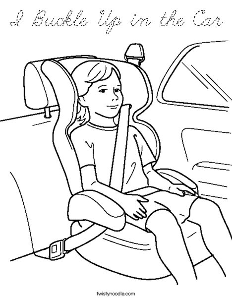 Child in Car Seat Coloring Page