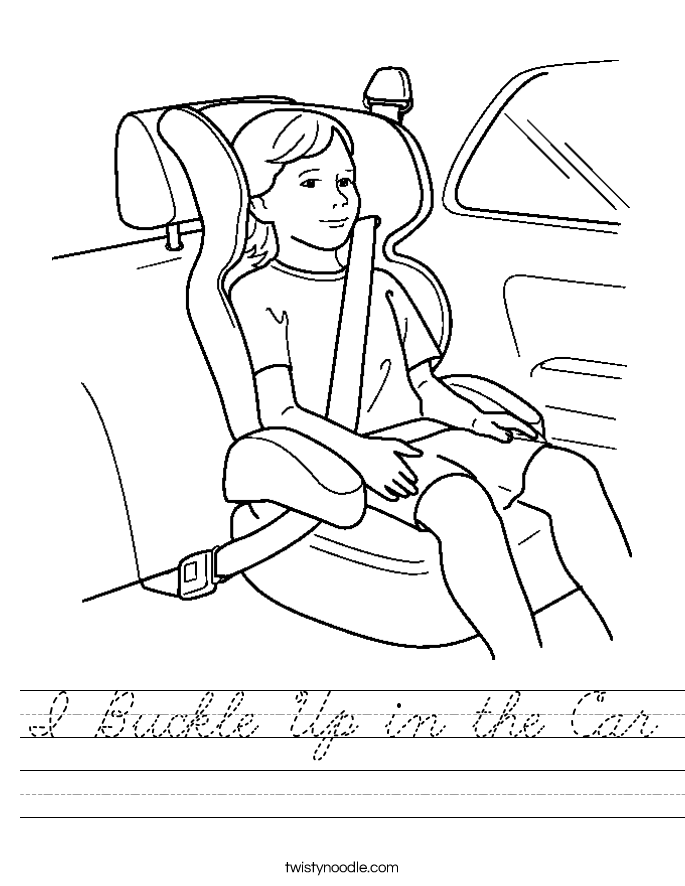 I Buckle Up in the Car Worksheet