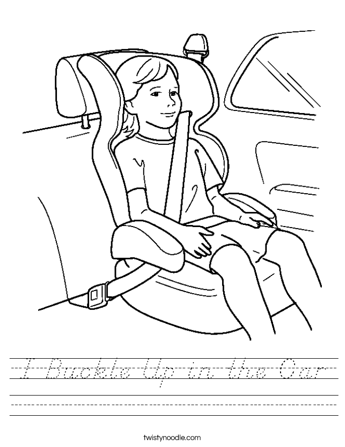 I Buckle Up in the Car Worksheet
