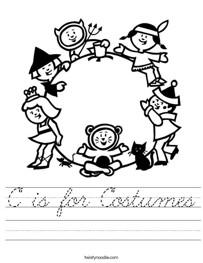 C is for Costumes Worksheet