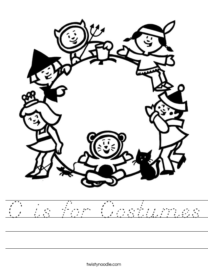 C is for Costumes Worksheet