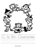 C is for Costumes Worksheet