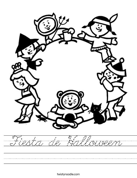 Children in Costume Worksheet