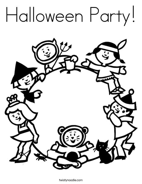 Children in Costume Coloring Page