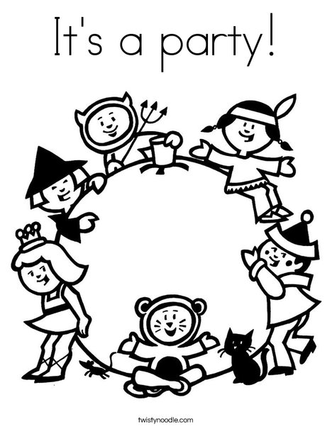 Children in Costume Coloring Page