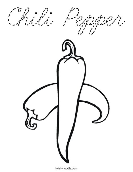 Chili Pepper Coloring Page