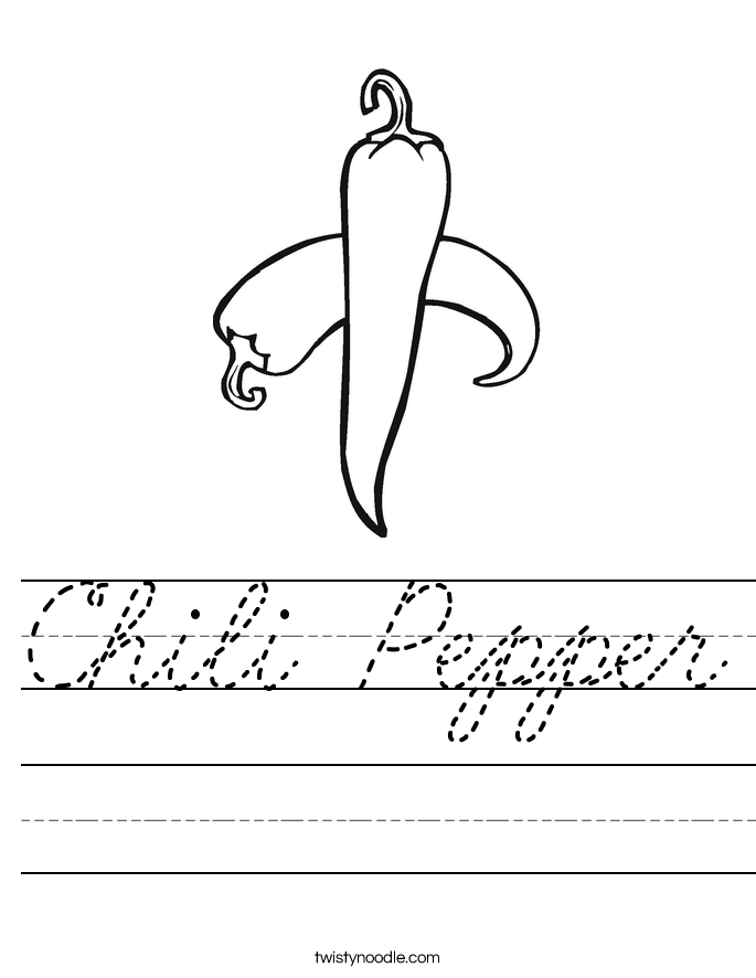 Chili Pepper Worksheet