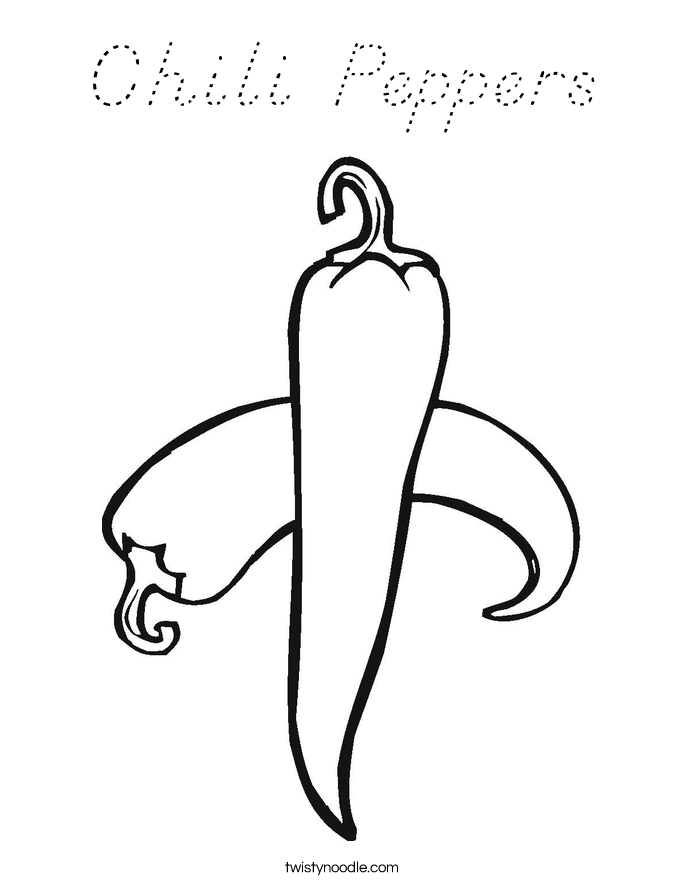 Chili Peppers Coloring Page