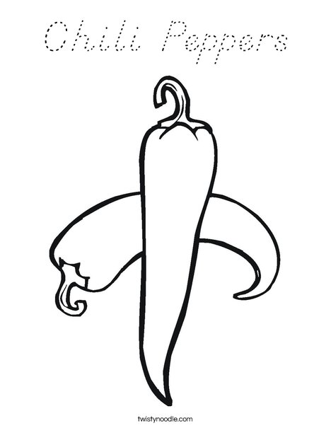 Chili Pepper Coloring Page
