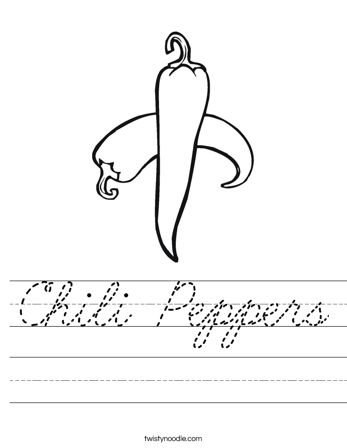 Chili Peppers Worksheet