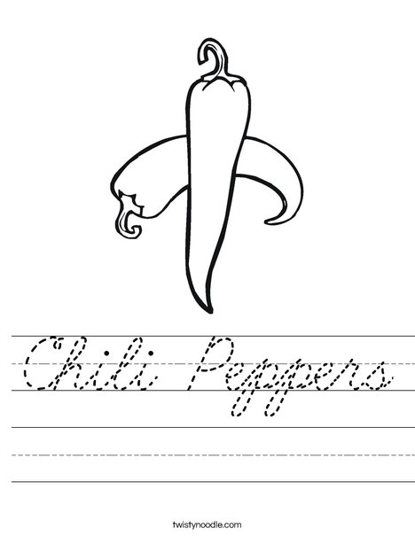 Chili Pepper Worksheet