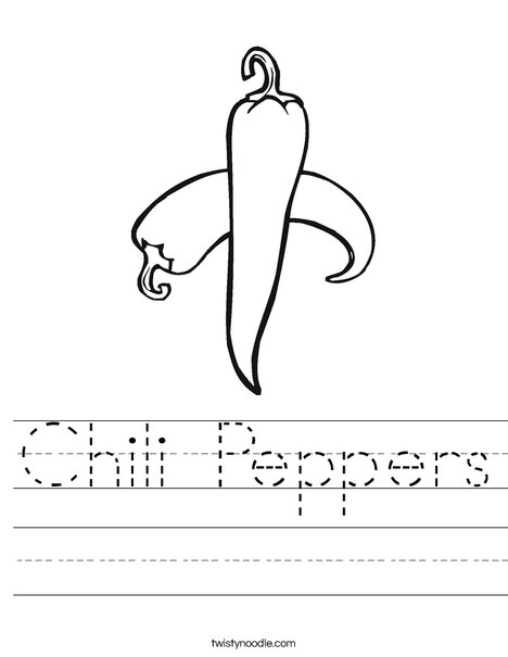 Chili Pepper Worksheet