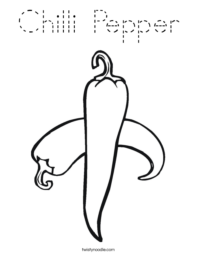 Chilli Pepper Coloring Page