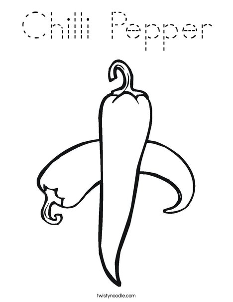 Chili Pepper Coloring Page