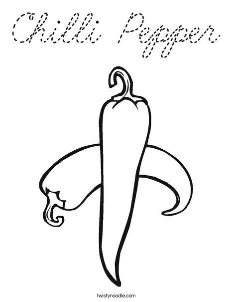 Chili Pepper Coloring Page
